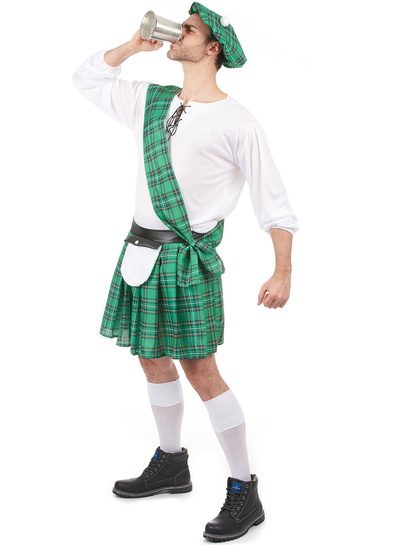 Déguisement Écossais vert et blanc homme