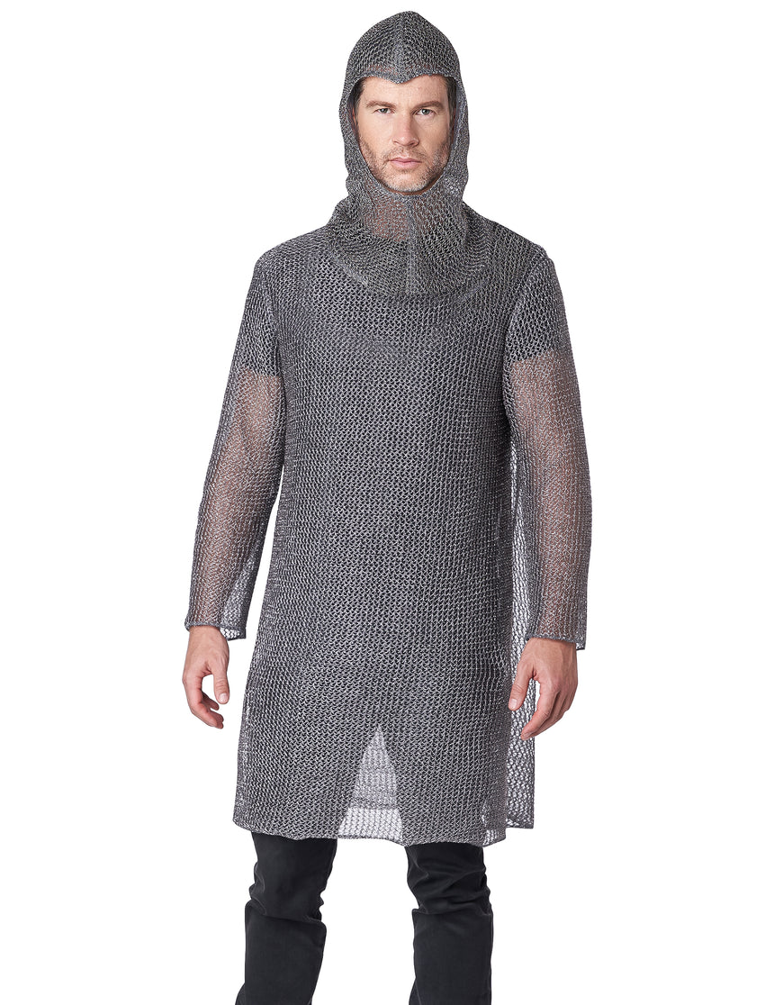 Déguisement côte de maille chevalier luxe adulte