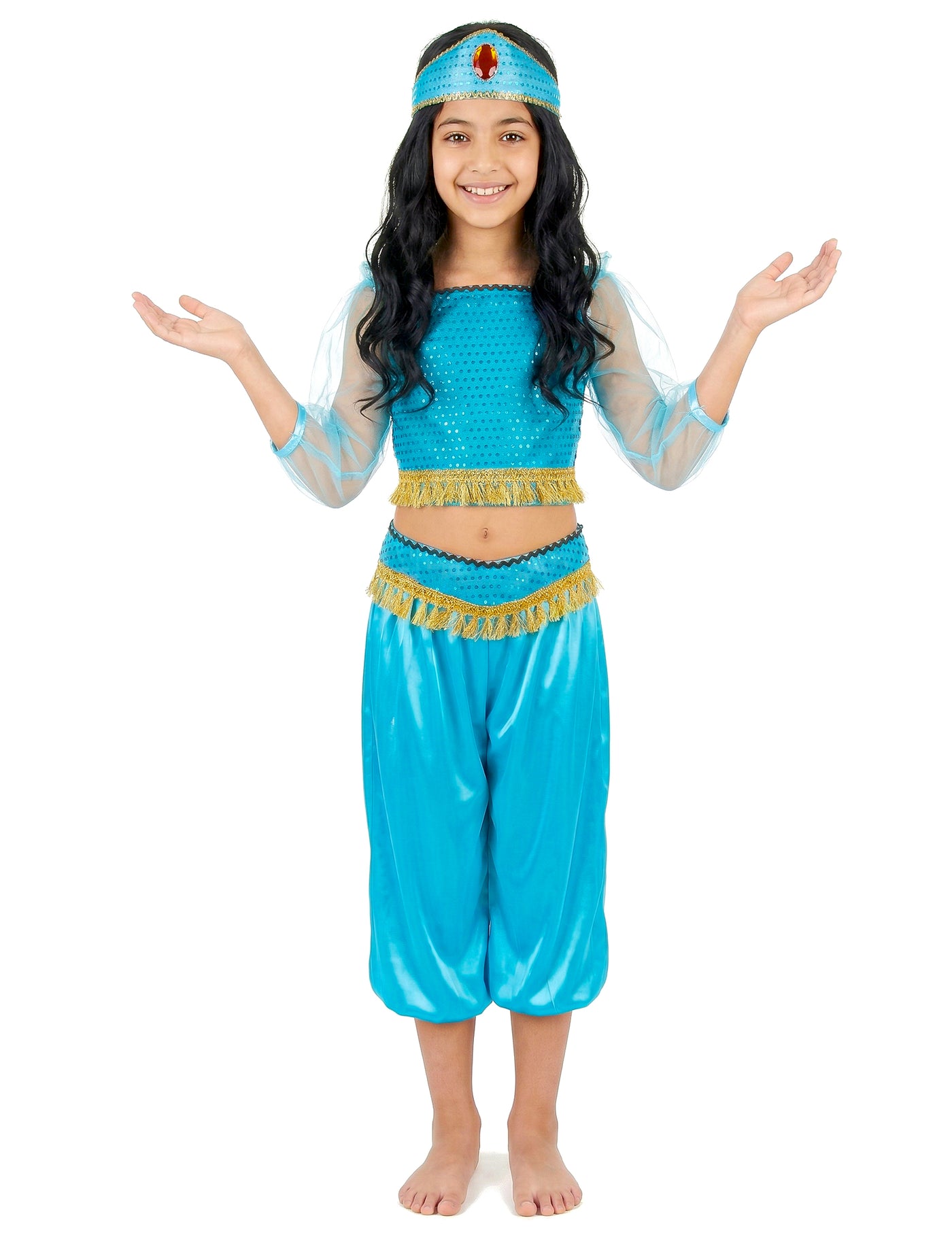 Déguisement danseuse orientale bleue fille