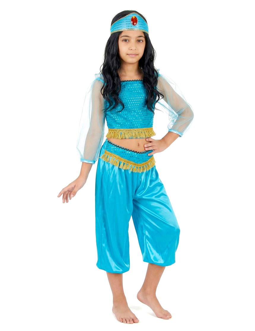 Déguisement danseuse orientale bleue fille