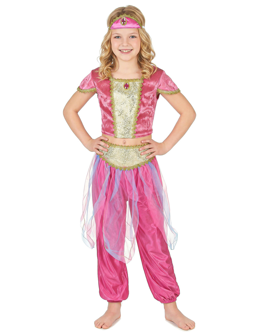 Déguisement danseuse orientale rose fille