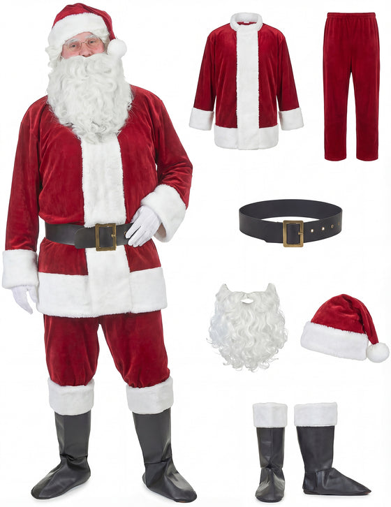 Déguisement de Père Noël effet velours adulte