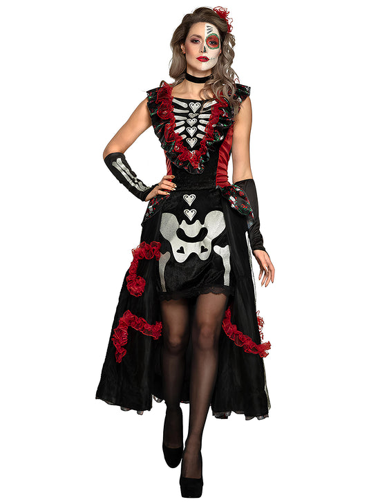 Déguisement dia de los muertos jupon femme