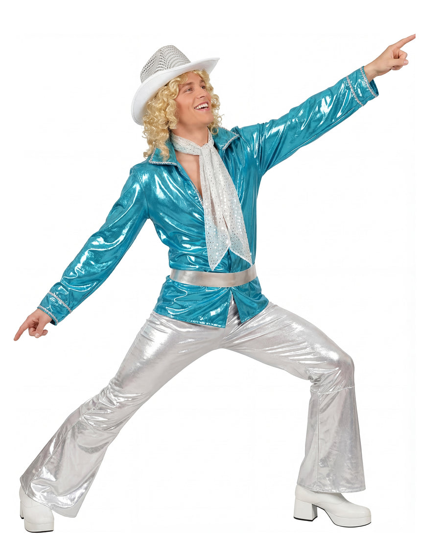 Déguisement disco bleu homme