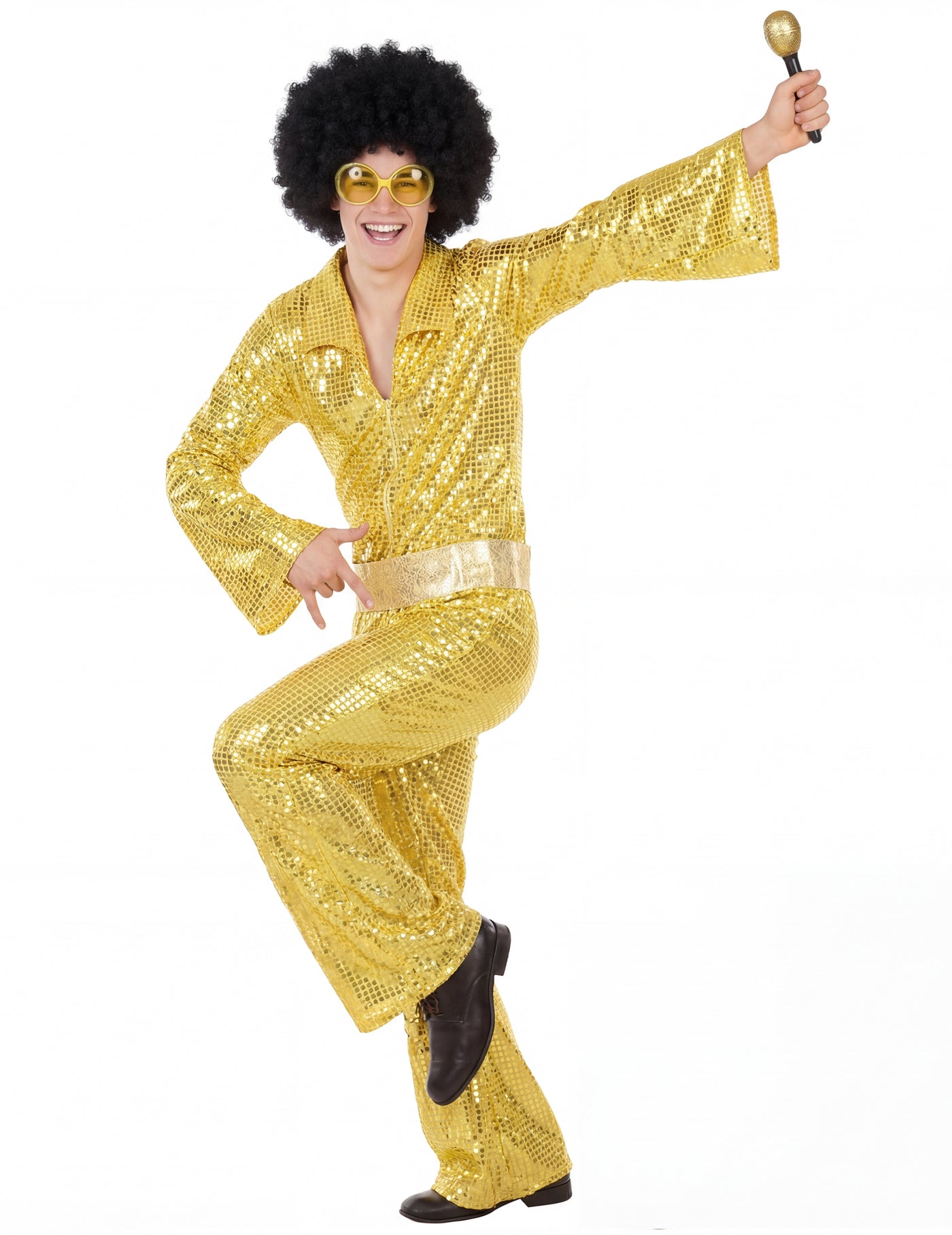 Déguisement disco doré homme