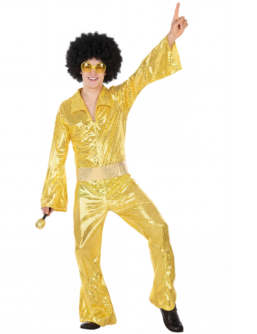 Déguisement disco doré homme
