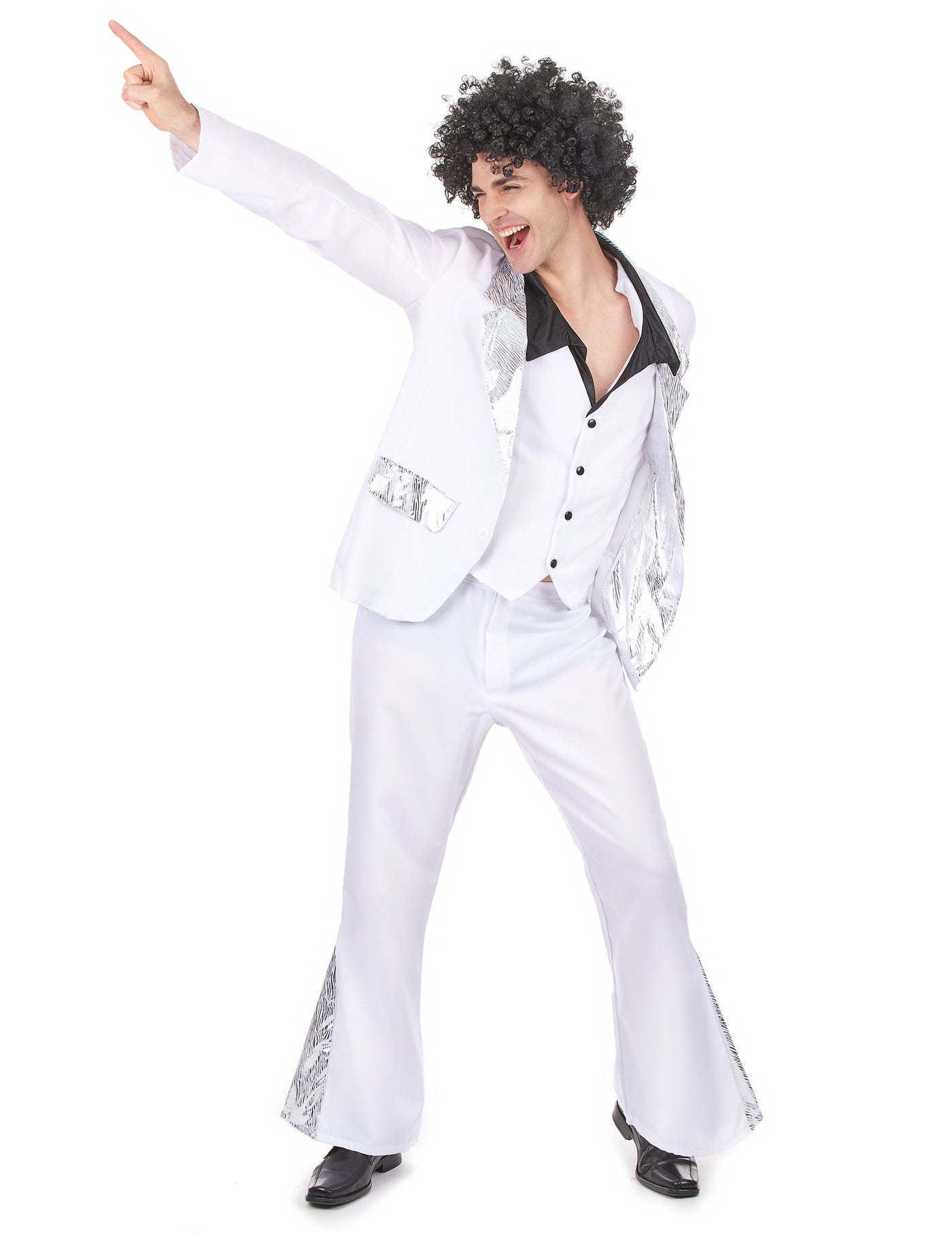 Déguisement disco homme blanc et argent
