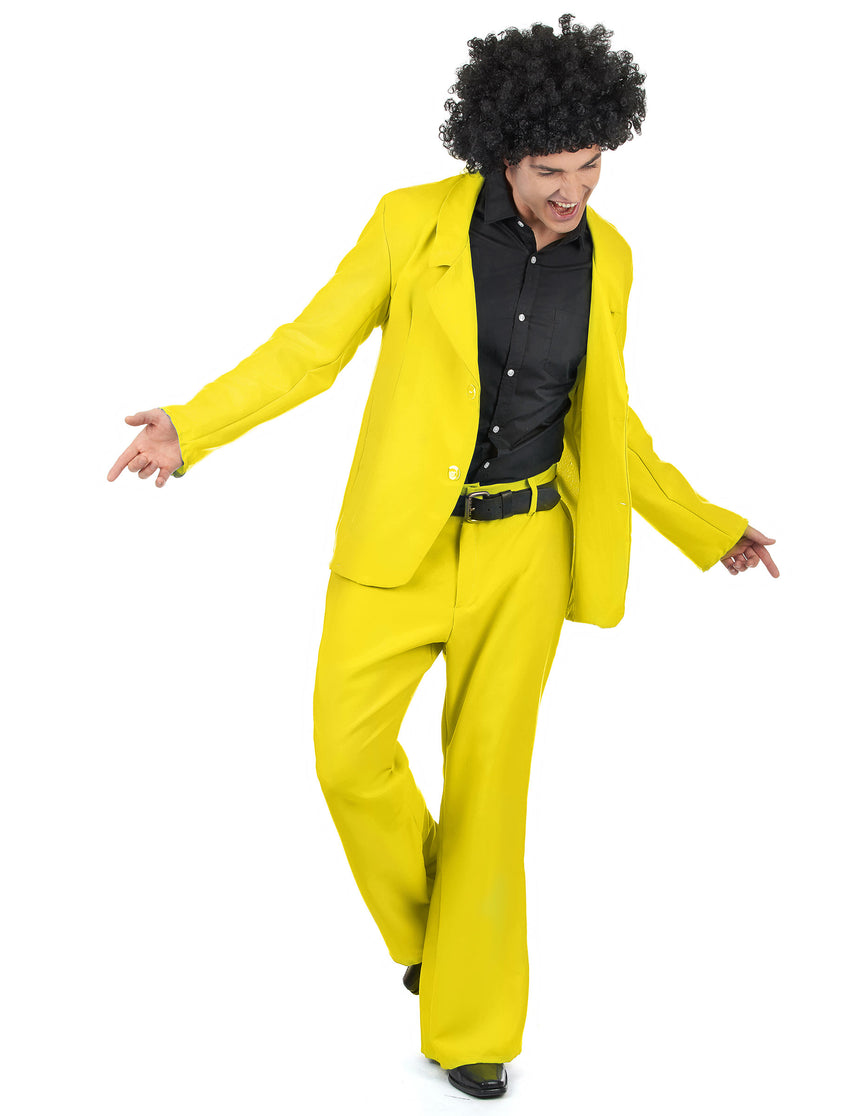 Déguisement disco jaune adulte