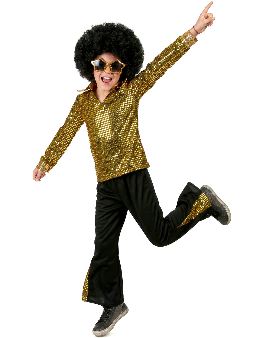Déguisement Disco Or Sequins Garçon
