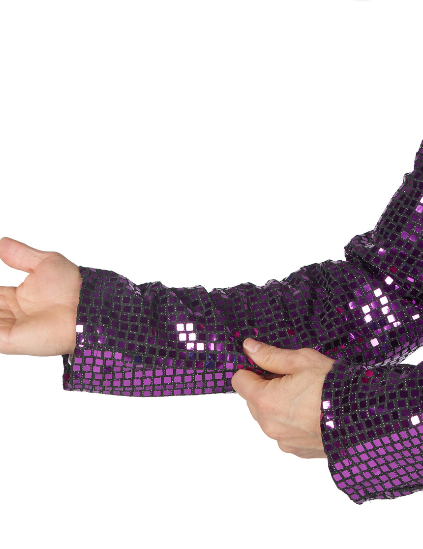 Déguisement disco violet homme haut de gamme