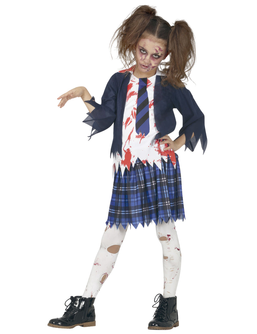 Déguisement écoliere zombie bleue fille
