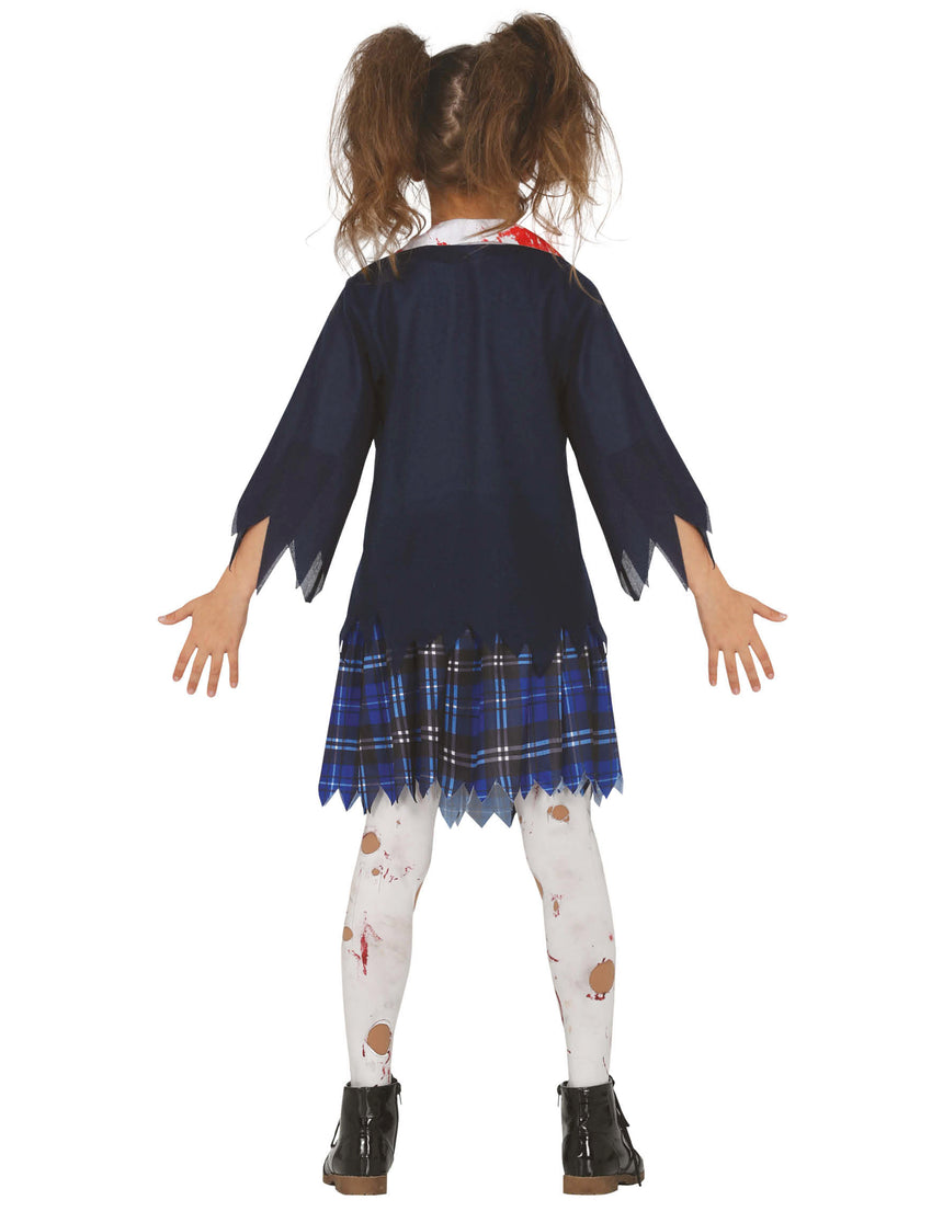 Déguisement écoliere zombie bleue fille