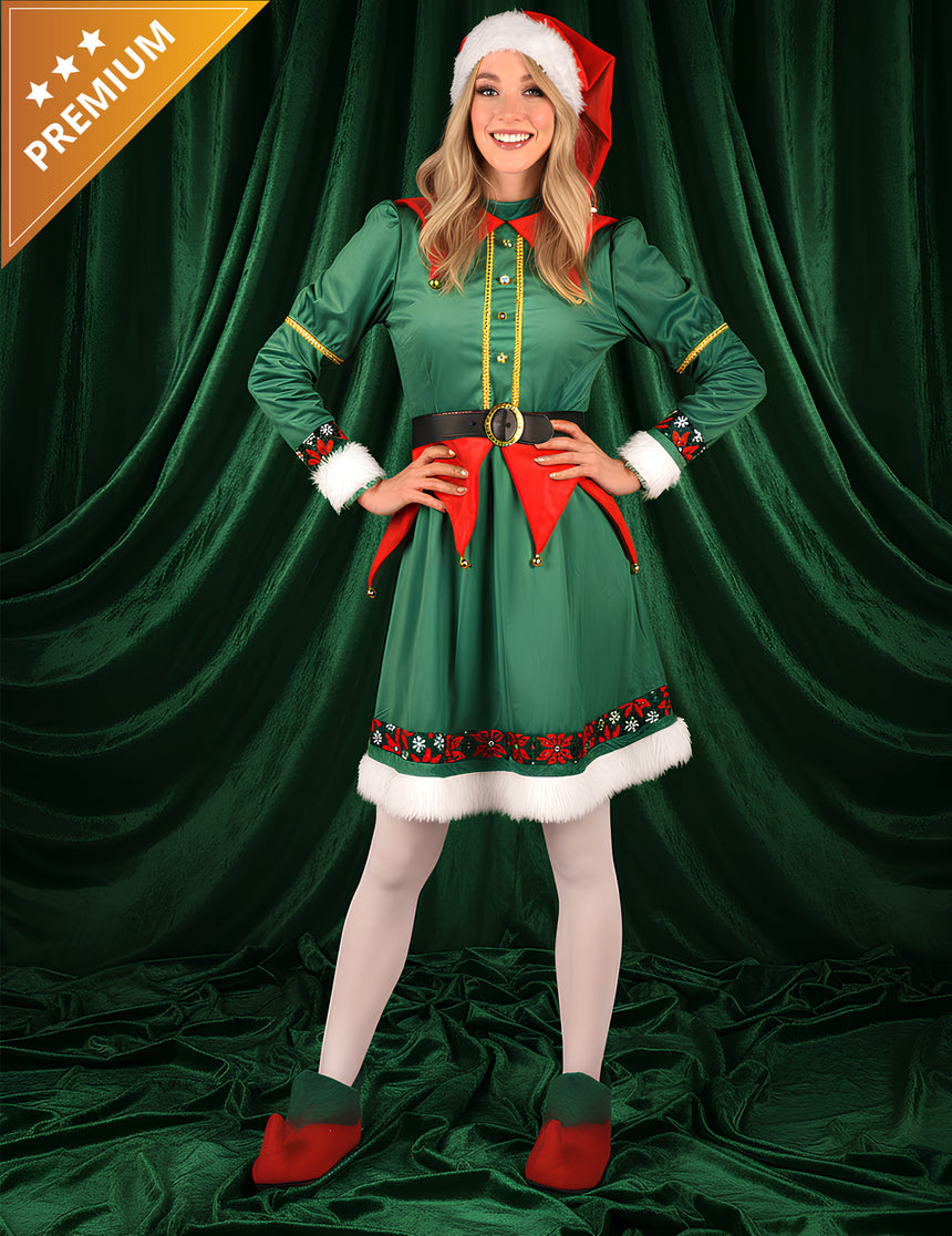 Déguisement Elfe de Noël luxe femme