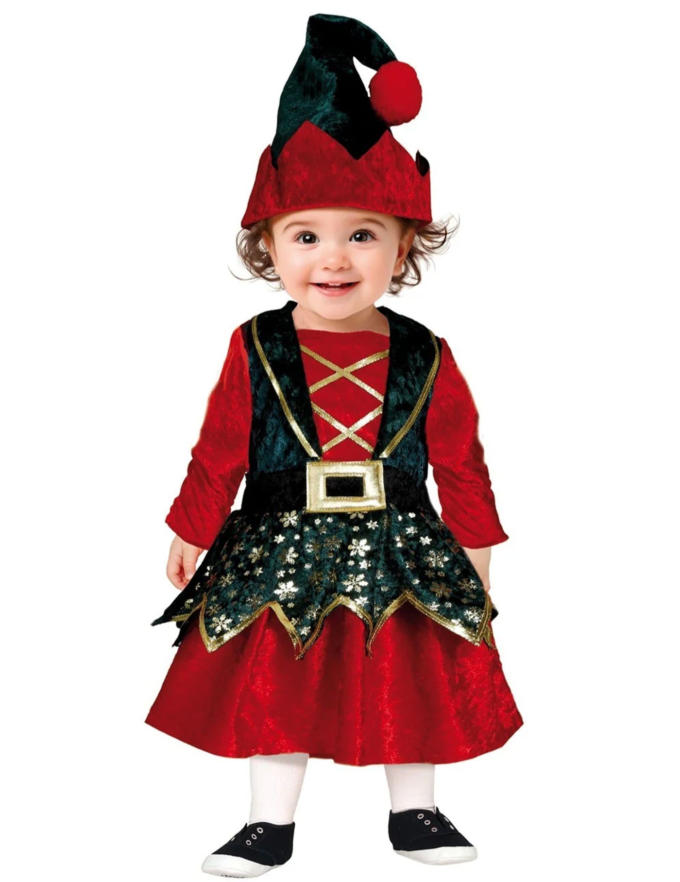Déguisement elfe de Noël velours bébé fille