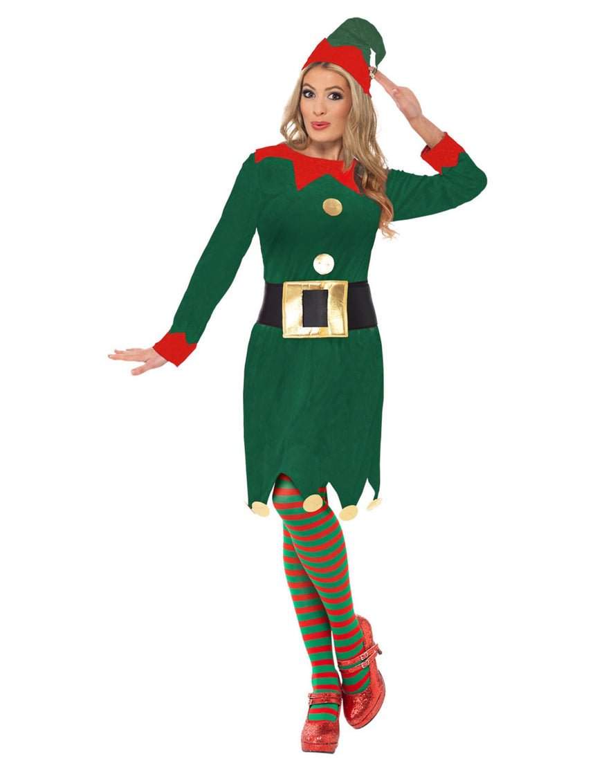 Déguisement elfe verte femme Noël
