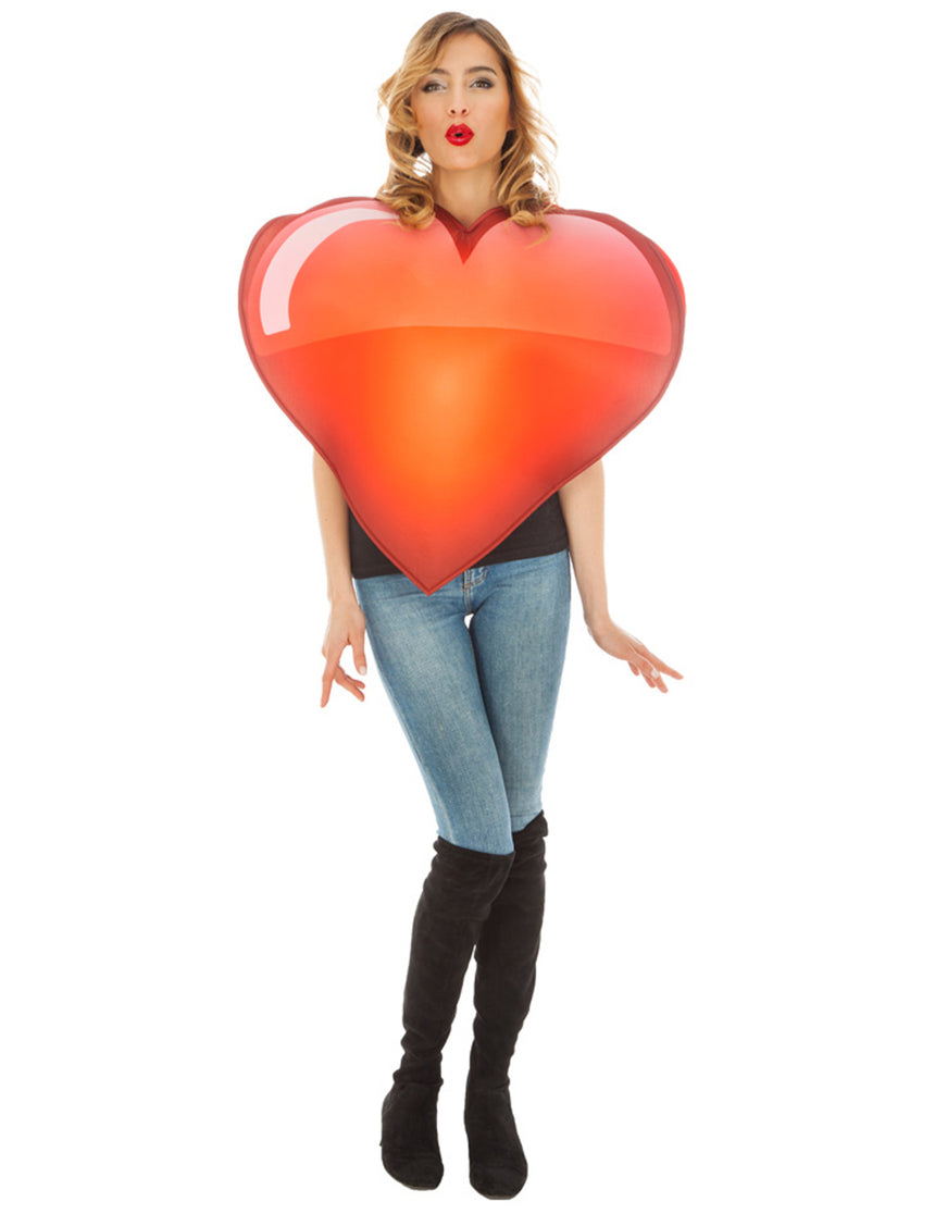 Déguisement Emoji coeur adulte