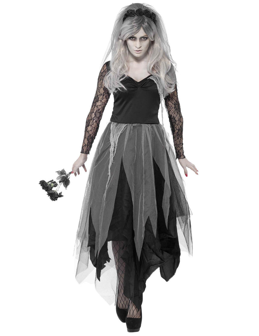 Déguisement fantôme mariée noire femme Halloween