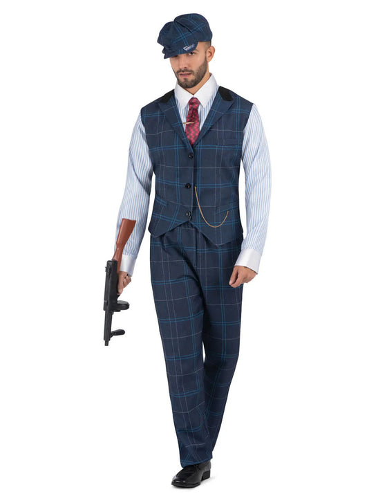 Déguisement gangster bleu années 20 homme