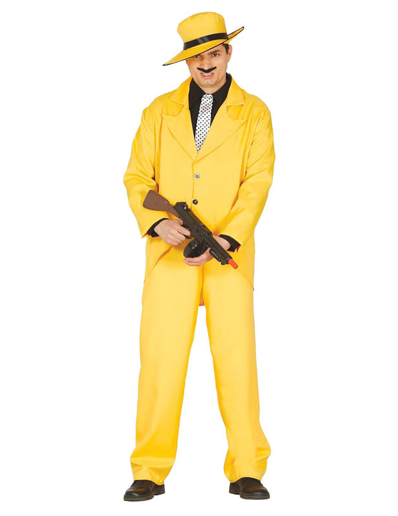 Déguisement gangster jaune adulte