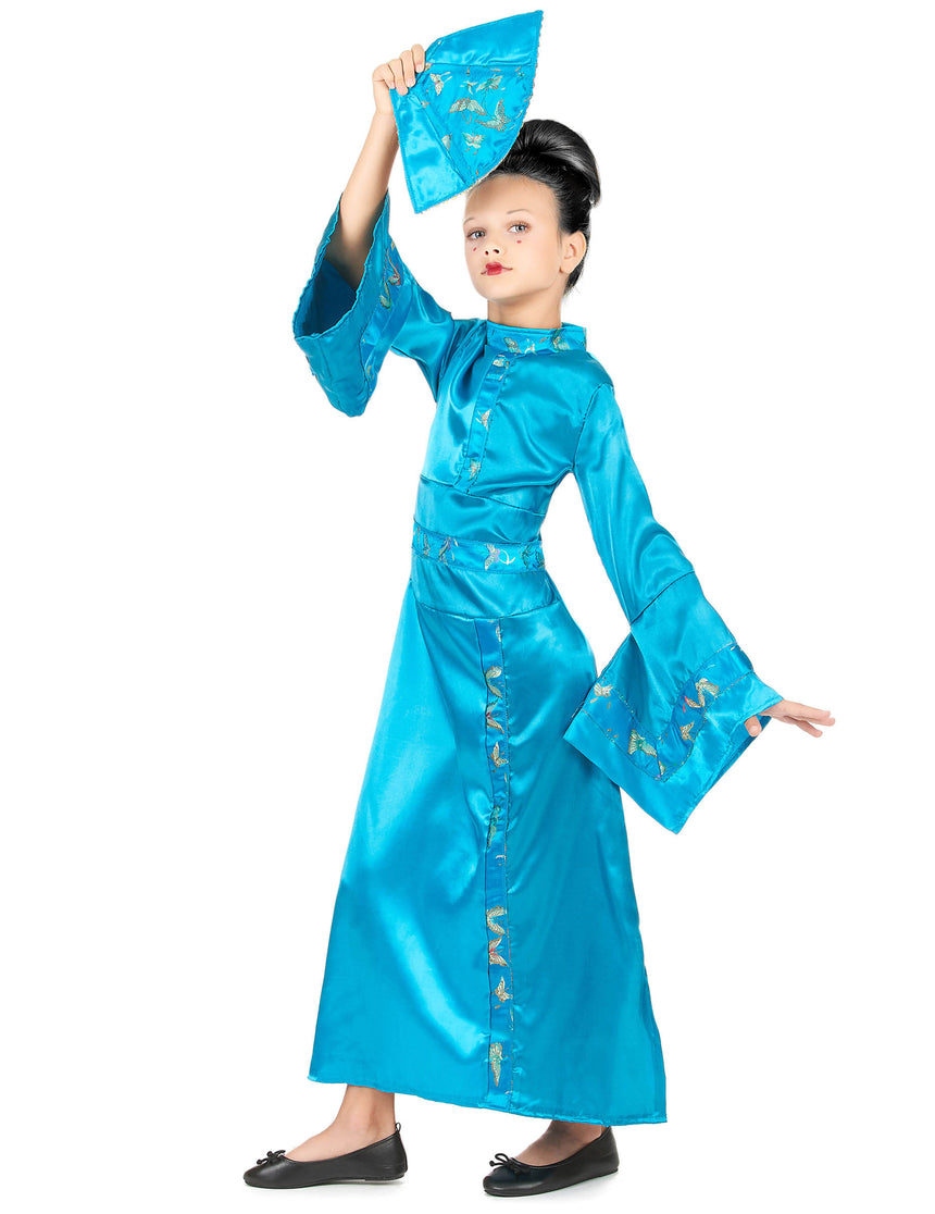 Déguisement geisha bleue fille