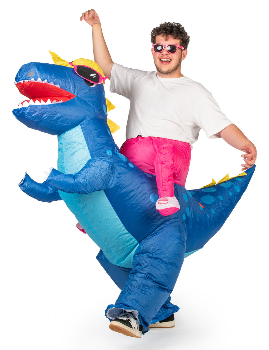 Déguisement gonflable à dos de dinosaure adulte