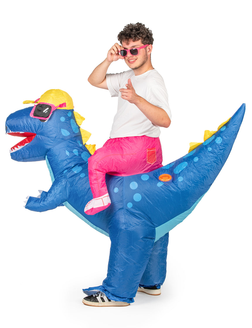 Déguisement gonflable à dos de dinosaure adulte