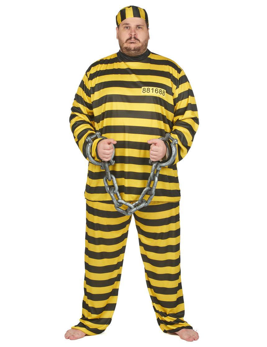 Déguisement grande taille prisonnier jaune adulte