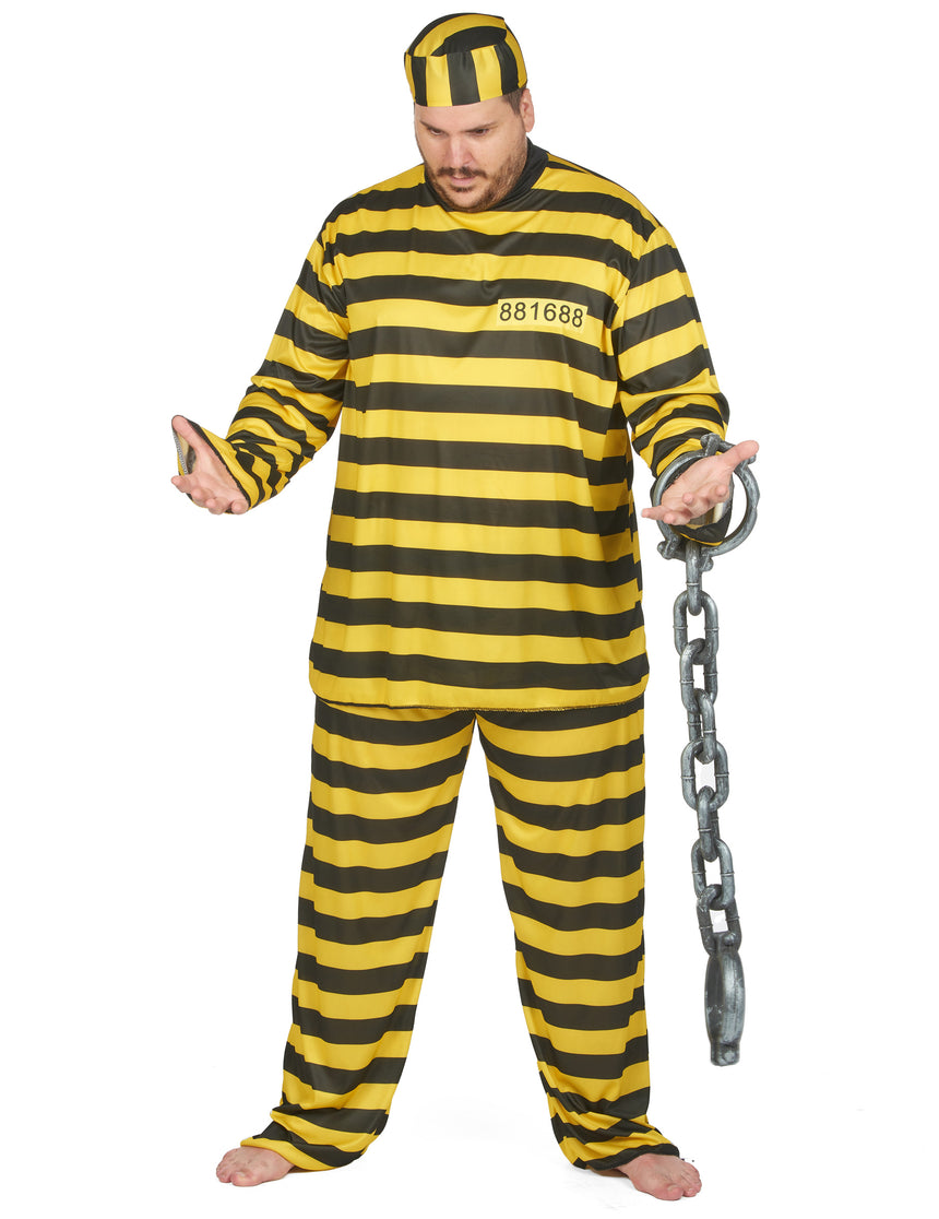 Déguisement grande taille prisonnier jaune adulte