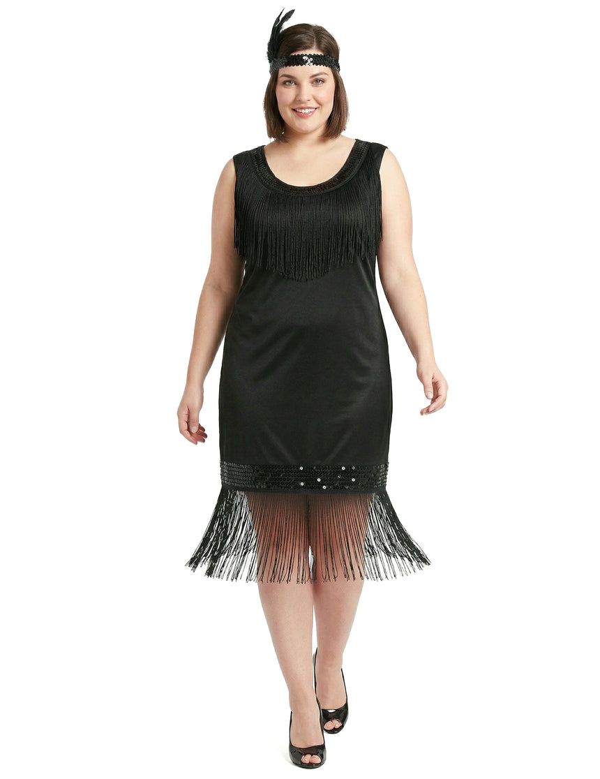 Déguisement grande taille robe Charleston noire femme