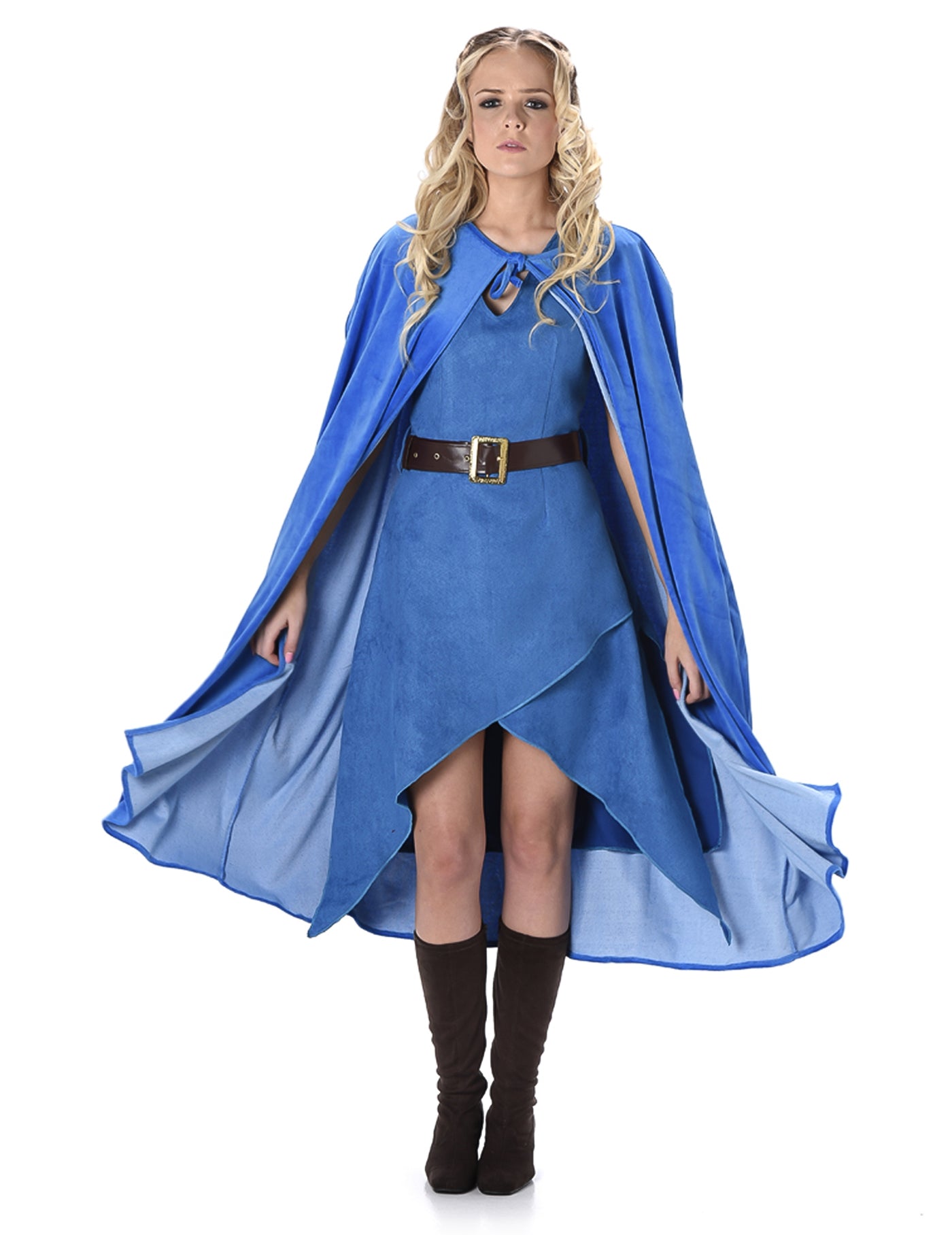 Déguisement guerrière médiévale bleu femme