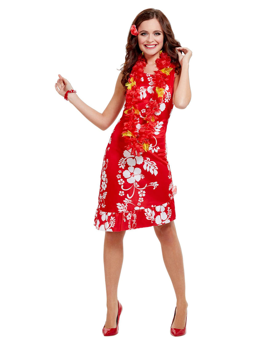 Déguisement hawaïenne rouge femme