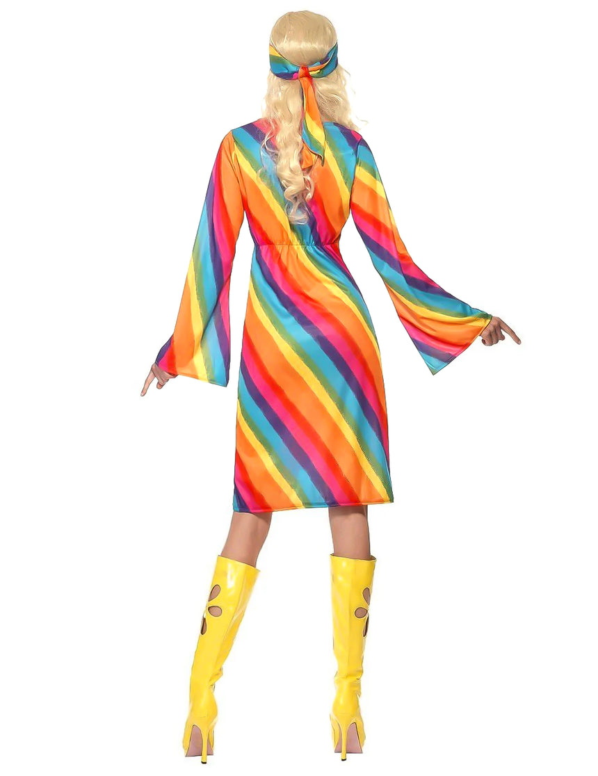 Déguisement hippie arc-en-ciel femme