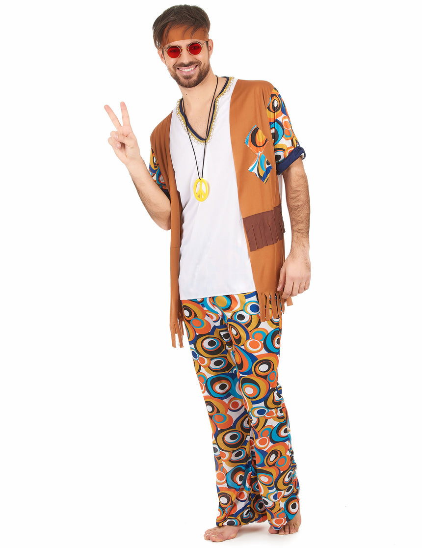 Déguisement hippie motifs ronds homme