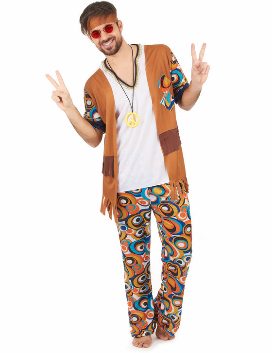 Déguisement hippie motifs ronds homme