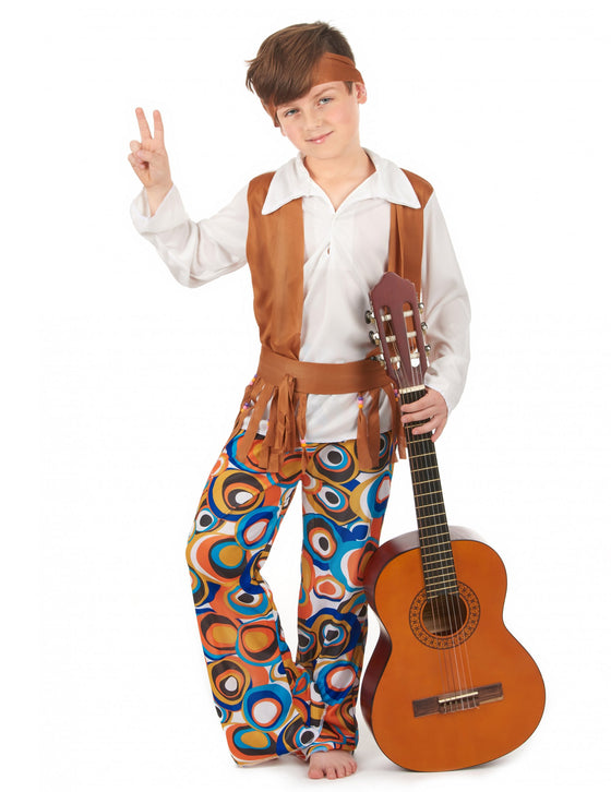 Déguisement hippie marron garçon
