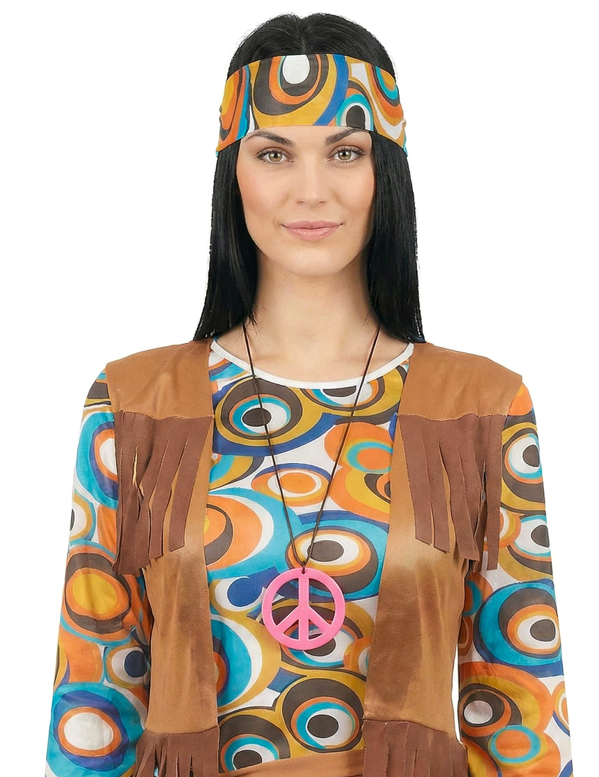 Déguisement hippie motifs ronds femme