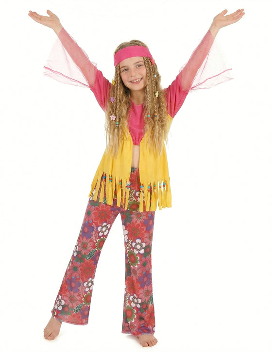 Déguisement hippie muticolore fille