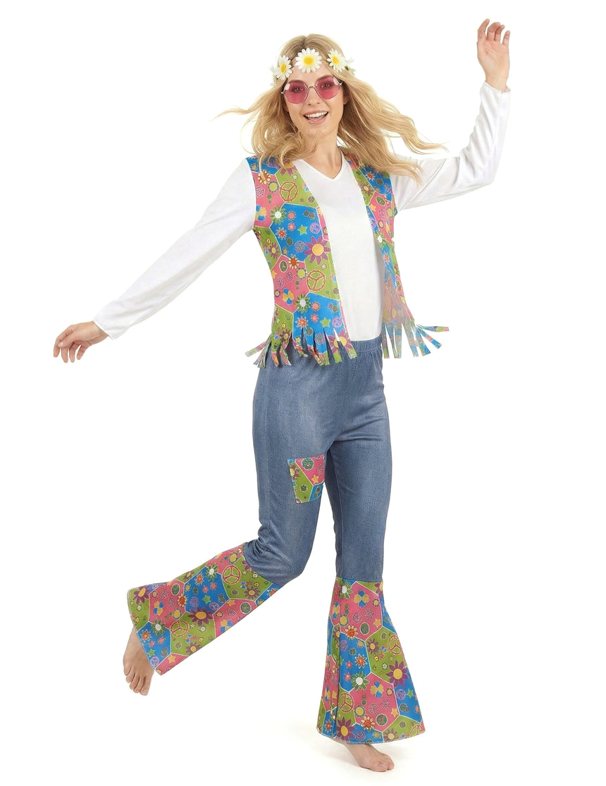 Déguisement hippie peace and love femme