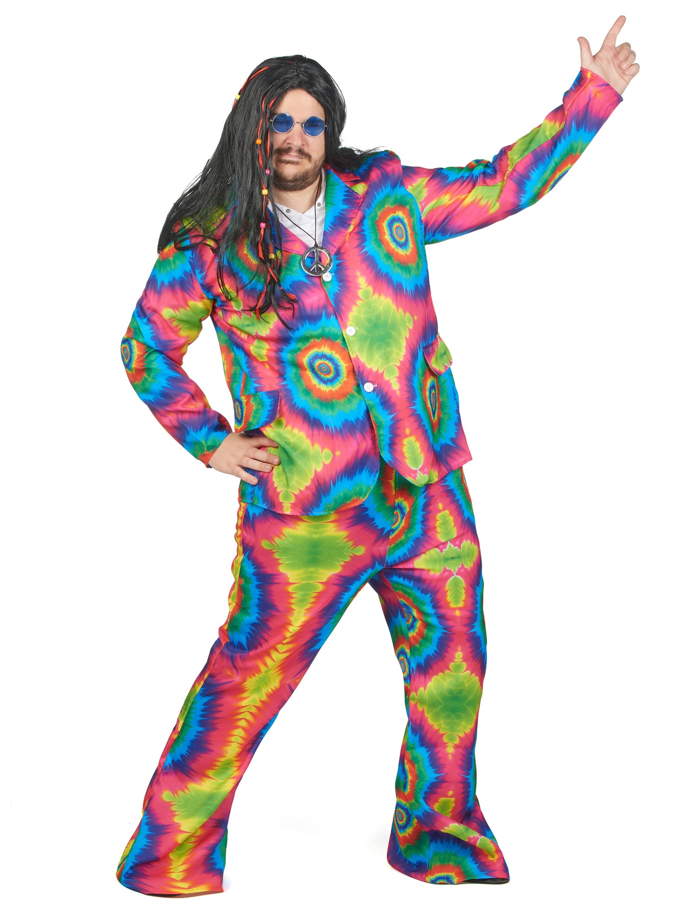 Déguisement hippie psychédélique grande taille homme