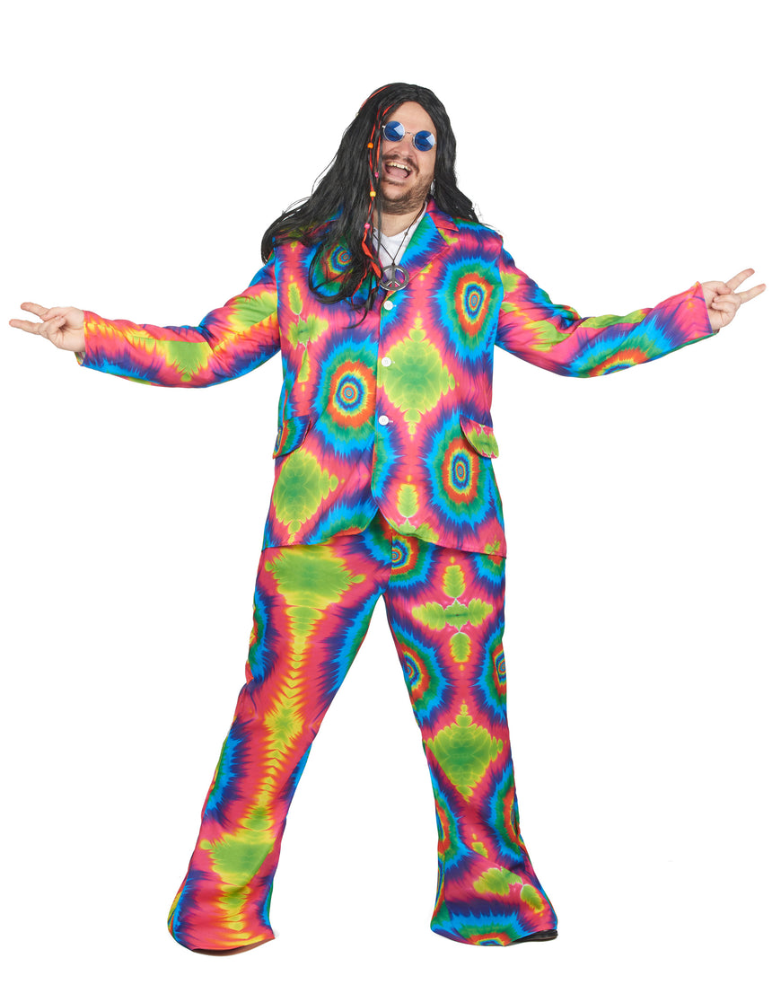 Déguisement hippie psychédélique grande taille homme