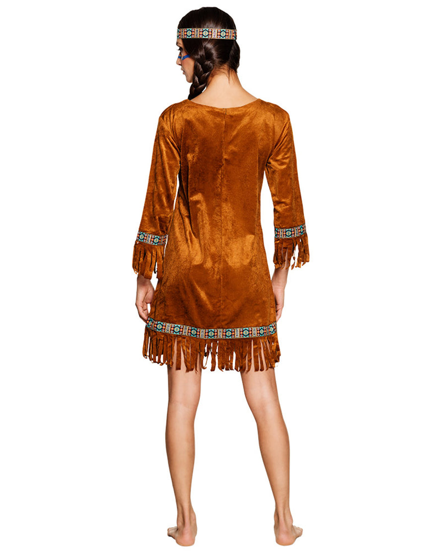 Déguisement indienne faux daim femme