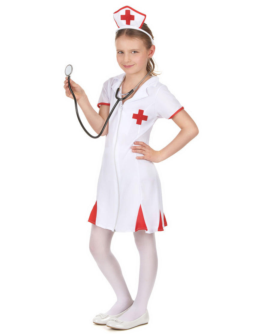 Déguisement infirmière rouge et blanc fille