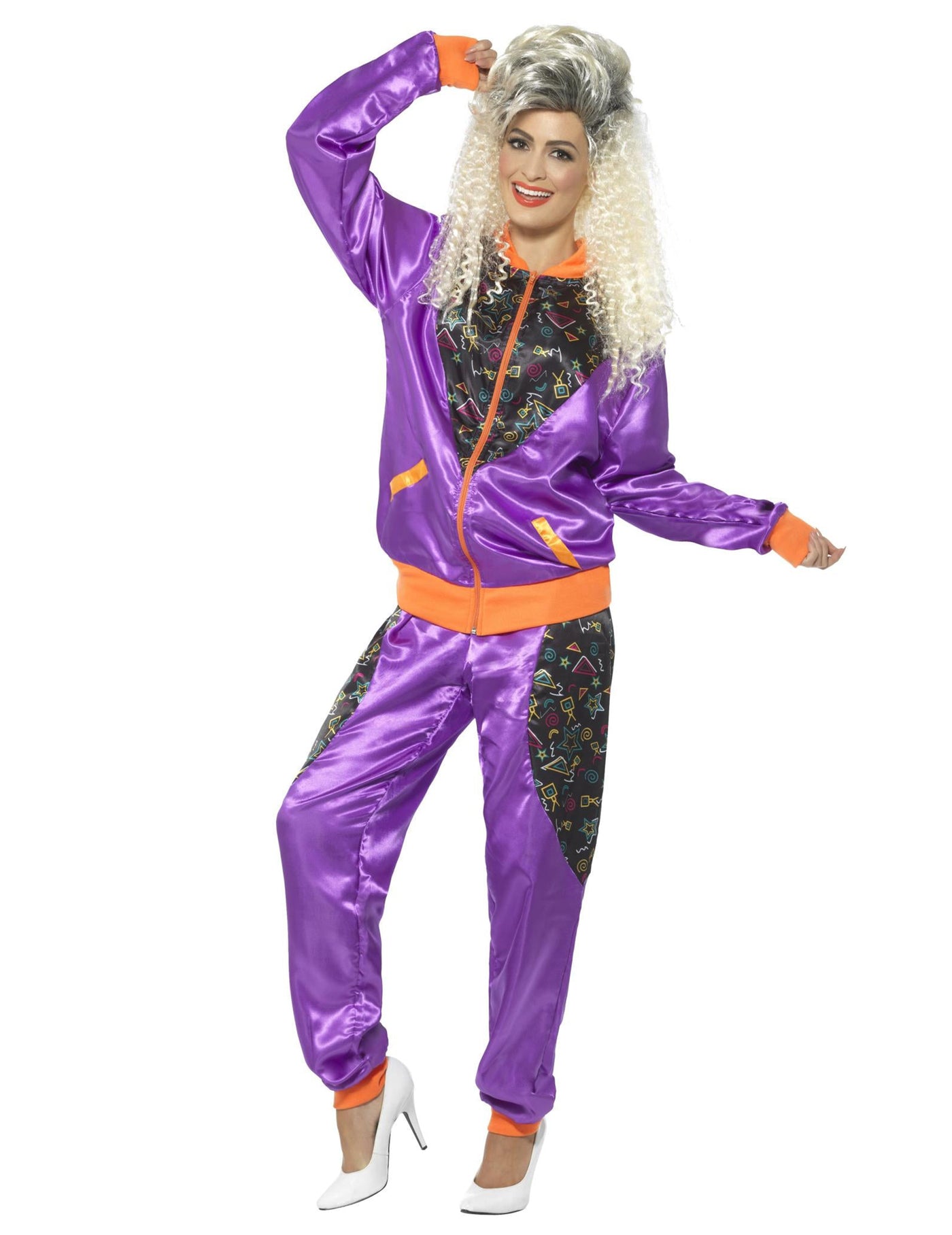 Déguisement jogging rétro violet femme