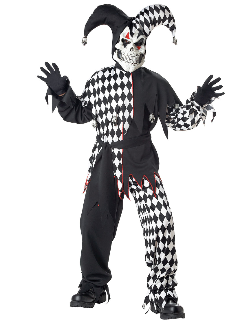 Déguisement joker diabolique noir et blanc enfant
