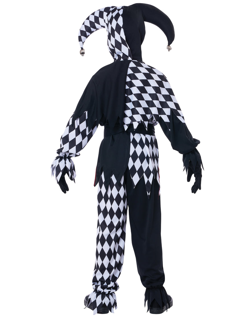 Déguisement joker diabolique noir et blanc enfant
