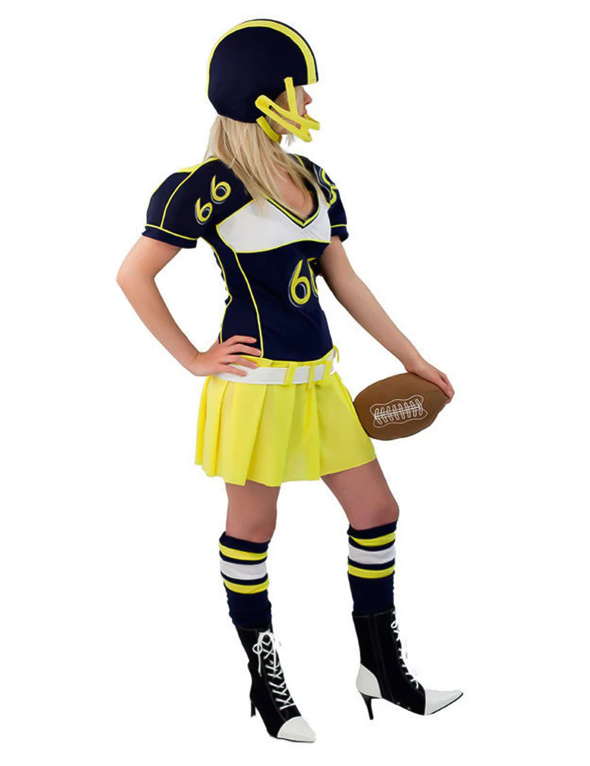 Déguisement joueuse football américain jaune femme