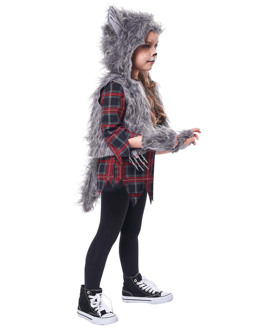 Déguisement loup garou gris luxe fille