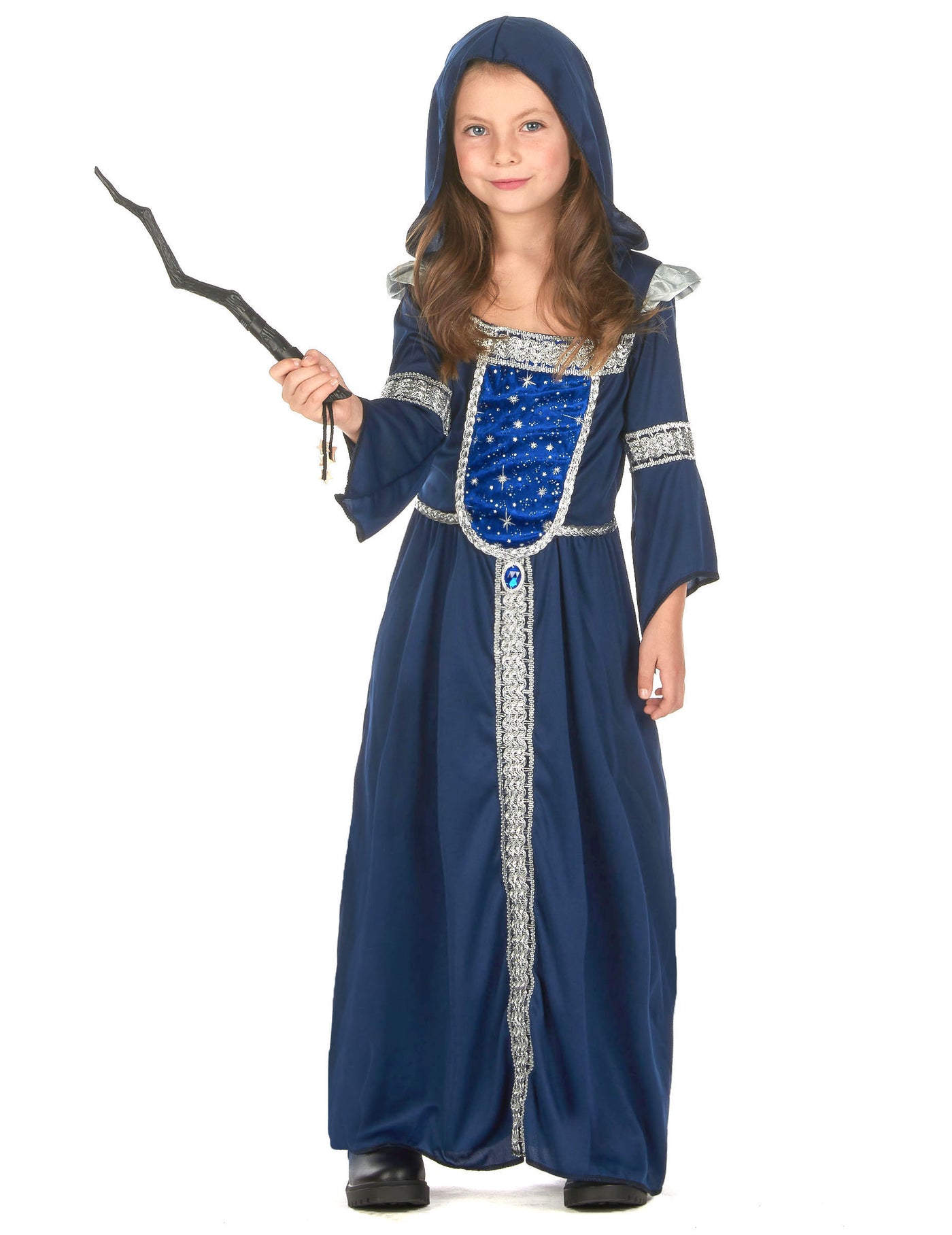Déguisement magicienne bleu nuit fille