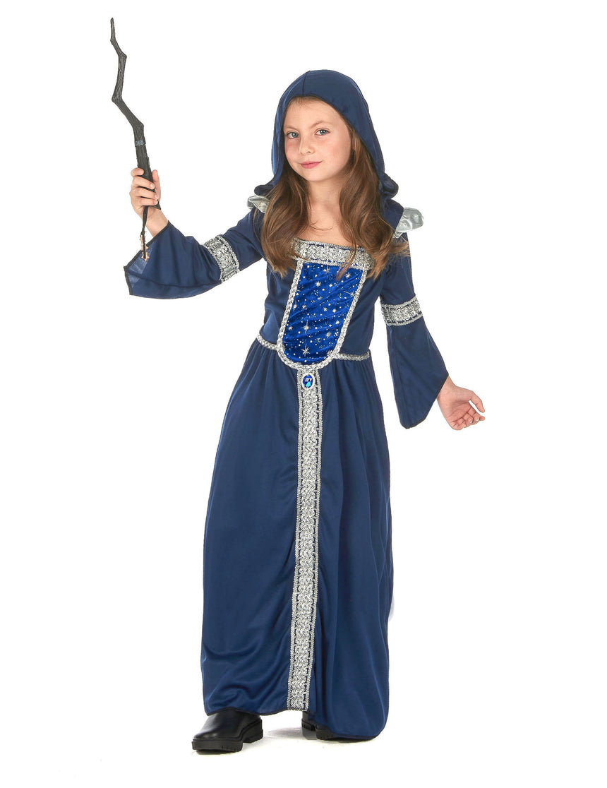 Déguisement magicienne bleu nuit fille