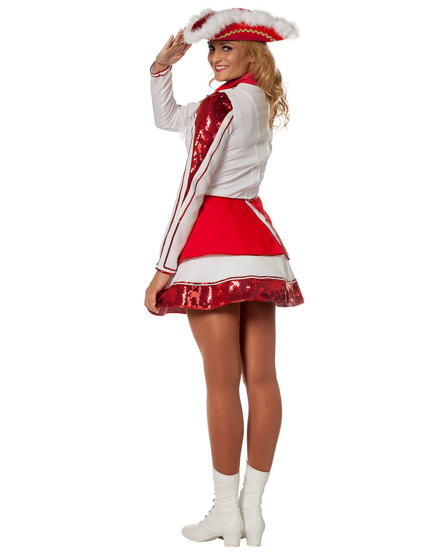 Déguisement majorette rouge et blanc femme
